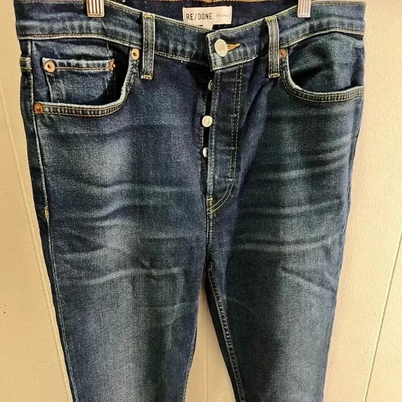 NWT RE/DONE Redone High Rise Ankle Crop Jeans Midnight Dark Blue 29 - Picture 7 of 11